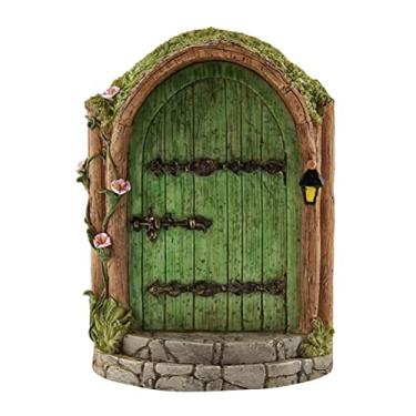 Imagem de TOPINCN Porta de Fada Em Miniatura Porta de Fada de Madeira para árvores Decoração Ao Ar Livre Mini Acessórios de Jardim Com Design de Janela Oca para Decoração de Parede da Sala de (#1)