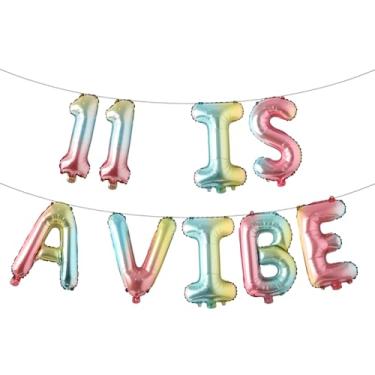 Imagem de Eleven is a Vide Birthday Decor Balloon Banner Groovy 11th Birthday Party Decor Retro Rainbow Balloon Hippie 70s 11th Bday Supplies for Girl Retro Hippie Party (11 IS A VIBE Rainbow)