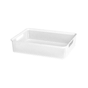 Imagem de Cesto Organizador Decorativo Multiuso 30x21x7CM Branco - Paramount