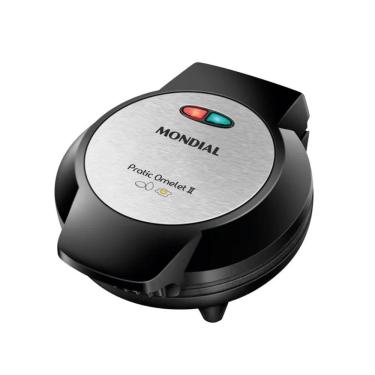 Imagem de Omeleteira Elétrica Mondial Pratic Omelet II Preto/Inox 800W 127V - OM-04-BI