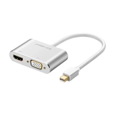 Imagem de Adaptador Mini DisplayPort Ugreen para HDMI e VGA Prata