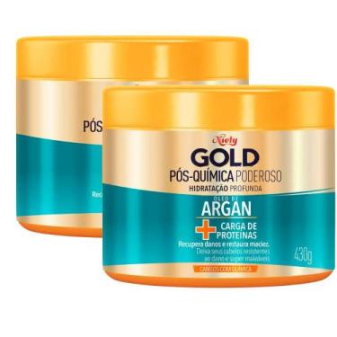 Imagem de Kit 2 Máscara de Tratamento Niely Gold Pós Química Poderoso Óleo de Ar