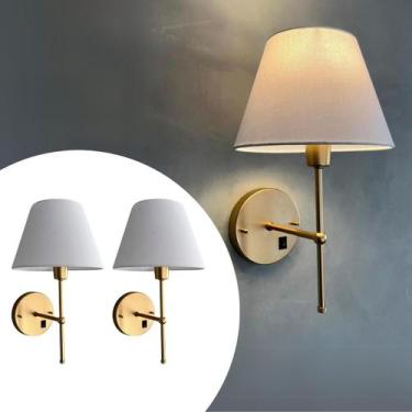 Imagem de Kit 2 Arandelas De Parede Clássica interna Com Interruptor Cúpula Ref 