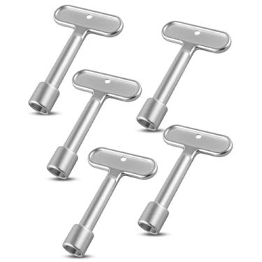 Imagem de MQLPXI 5 chaves de hidrante de 9,5 mm compatíveis com Zurn P1300-PART-13-KEY, ferramenta de desligamento de torneira de água de soquete quadrado para torneira de hidrante de parede, válvula de