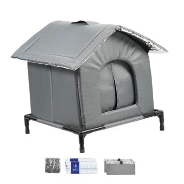 Imagem de Generic Casa de resfriamento elevada para gatos, cama de caverna respirável, condomínio versátil para animais de estimação com bolsas de gelo para quintais, M