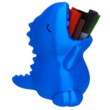 Imagem de Dinossauro Azul Baby Porta Caneta Lápis Objeto Decoração