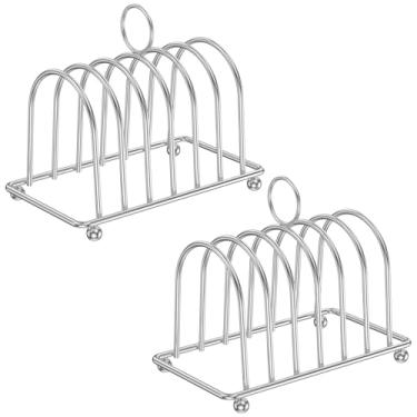 Imagem de Torradeira, suporte para pão de transporte de café da manhã, suporte para torradas, suporte para torradas, suporte para torradas, suporte para torradas com 6 fatias com pés esféricos e alça de