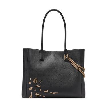 Imagem de Karl Lagerfeld Bolsa de couro Paris Lyon, preta/dourada