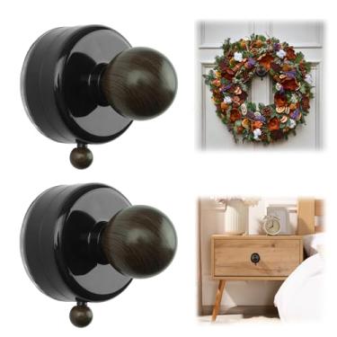 Imagem de MOROBOR 2 ganchos de ventosa à prova d'água, ganchos de guirlanda de plástico removíveis, puxadores autoadesivos para armário de porta de janela de vidro/preto