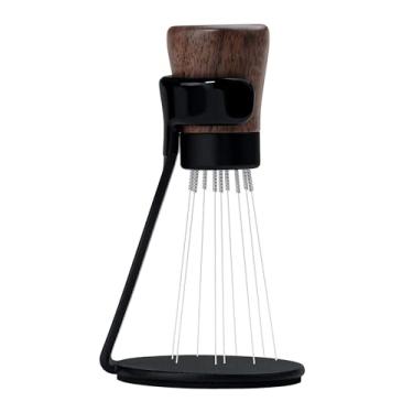 Imagem de Normcore WDT Tool V2.1 com suporte, distribuição de café expresso de 0,23 mm de 9 pinos também, técnica de distribuição Weiss, agitador magnético de café com 16 agulhas extras, cabo de madeira de