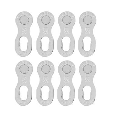 Imagem de 4Pair Chain Connector, Bicicleta Chain Link Aço Bicicleta 12 Velocidade Cadeia Missing Link Connector para Ciclismo Acessório Mountain Road Bike (Prata)
