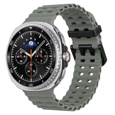 Imagem de Pulseiras esportivas marítimas compatíveis com Samsung Galaxy Watch 8 de 44 mm e 40 mm/8 Classic 46 mm, masculina e feminina, de silicone macio, respirável, impermeável, sem lacunas para Samsung