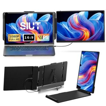 Imagem de SIUT Monitor extensor de tela de laptop – dois monitores estendidos IPS FHD 1080P de 35.6 cm para laptops de 13 a 17 polegadas tipo C/HDMI/USB-A compatível com Windows Mac Travel Work