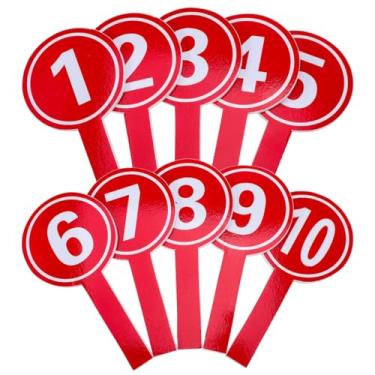 Imagem de SHOWERORO 10 peças de pás de números portáteis para marcar pontuações, placas de exibição de números de competidores e raquetes leves de um lado para eventos esportivos e leilões