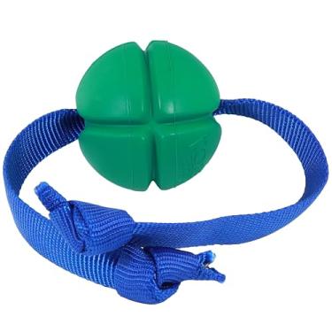 Imagem de PetKORE: FloTex Tug – Grande – 8,3 cm verde, brinquedo de borracha para cães, cauda de alça removível, ranhuras de fluxo de ar patenteadas, Bounce-Fetch-Chew, Pet Indoor e Outdoor Play