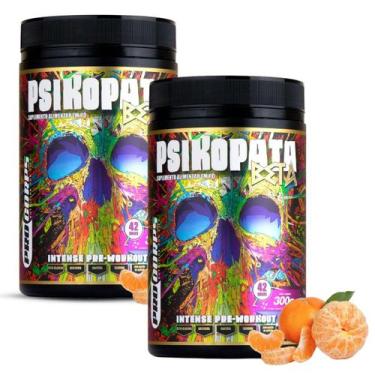 Imagem de Kit 2x PréTreino Psikopata 300g Energia Máxima  Tangerina - Pro Corps