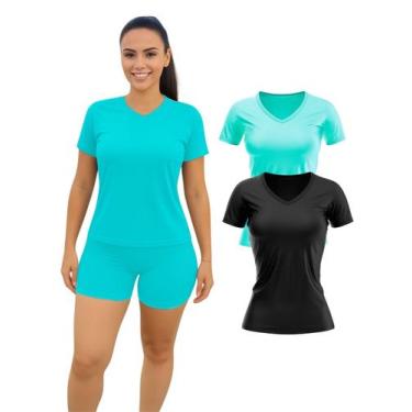 Imagem de Kit 2 Camiseta Manga Curta Dryfit Fitness Academia - Roger, P, Azul, P