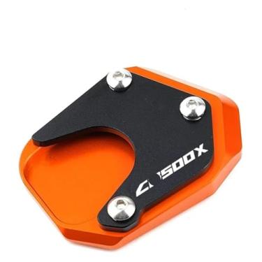 Imagem de BYYINGSUS Acessórios de motocicleta Suporte lateral de pé ampliar tampas de almofada e válvula compatíveis com CB500X CB 500 X CB 500X 2013-2022 2021 2020 (laranja)
