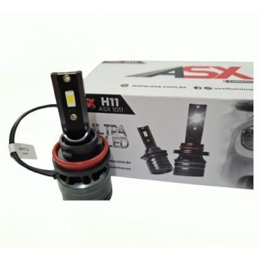 Imagem de Par De Lampada Ultra Led Asx H11-70w 10000 Lúmens 6000k Preto Branco-neutro