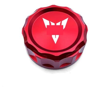 Imagem de Tampa do reservatório de fluido de freio traseiro da tampa do tanque de óleo CNC da motocicleta compatível com Y&AMAHA MT07 FZ07 MT09 SP FZ09 MT10 MT03 MT25 MT125 2023 2024 (vermelho)