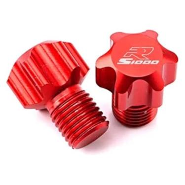 Imagem de Acessórios de modificação Espelhos de motocicleta Parafusos de plugue de furo Tampa de orifício de espelho compatível com S1000R S1000XR (vermelho-01)