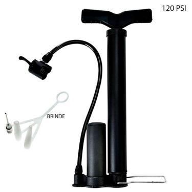 Imagem de Bomba de ar manual encher pneus carro moto bicicleta 120psi
