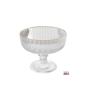Imagem de Taça de Sobremesa Lines com Fio Dourado 320ml - wolff