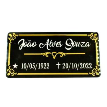 Imagem de Placa Túmulo Jazigo Lápide Cemitério em ACM e Acrílico - Império da Im