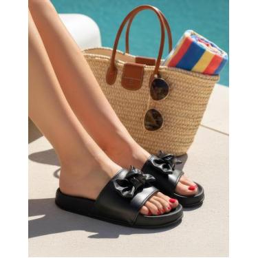 Imagem de Chinelo Moleca Slide Feminino Com Lacinho 5538103, Preto, 35