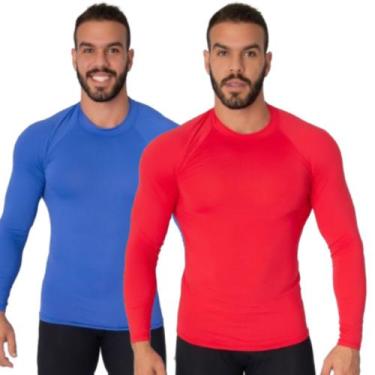 Imagem de KIT 2 Blusa Térmica Proteção UV Poliamida WLS Modas Manga Longa Frio S