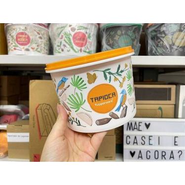 Imagem de Tupper Caixa Redondinha com Bico Dosador Tapioca Floral 300 gr / 500 m