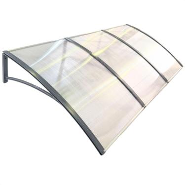 Imagem de Toldo Área Externa Policarbonato Modular 2.90x70cm Cobertura Portas e Janelas (Cinza c/Translucido)