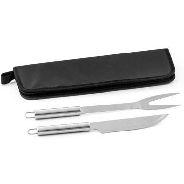 Imagem de Jogo para Churrasco Inox 2 peças com Estojo TopGet Preto