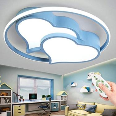Imagem de Luminária de teto LED regulável para quarto infantil, luminária de teto com controle remoto, sala de estar, quarto, banheiro, luminária de parede, moderna, em forma de coração, acrílico, men