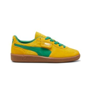 Imagem de PUMA Tênis infantil unissex Palermo (criança grande), Amarelo Pelé/Amarelo Sizzle/Verde Arquivo, 4.5 Big Kid