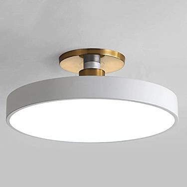 Imagem de Lustre de teto LED moderno com controle remoto, abajur de metal colorido, luminária semi-embutida com regulagem contínua para corredores e varandas