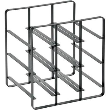 Imagem de Porta Vinho De Mesa Industrial Luxuoso | Suporte Para 9 Garrafas | AçO De Na Cor Preta | Ideal Para Adega Moderna Ou Bar