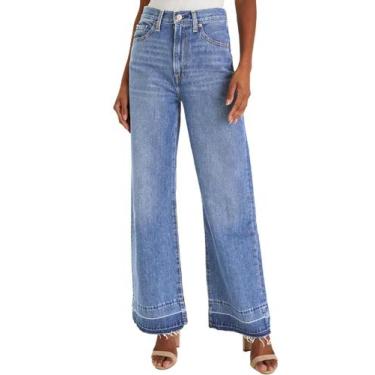 Imagem de Jeans Astylish, calças jeans femininas de cintura alta, flare, pernas 