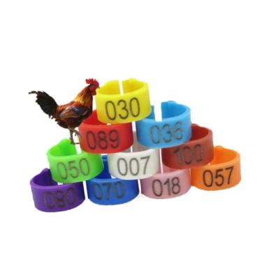 Imagem de 5JJJLOOOPP Anel de Pé de Pássaro Anel de Pé de Pato Pé de Pato e Pomba Anel de Treinamento Digital Plástico Pomba Vermelha (Cor Mista Nº 0 01-500) 8 mm Cor mista 001-100 (cor mista001 300)