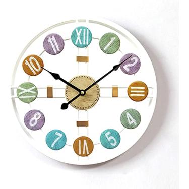 Imagem de WYUYIWH Relógio de parede de arte moderna relógio de parede grande de metal, vintage 3D numeral romano + industrial árabe relógios retrô europeus para sala de estar, restaurante, escritório, cozinha