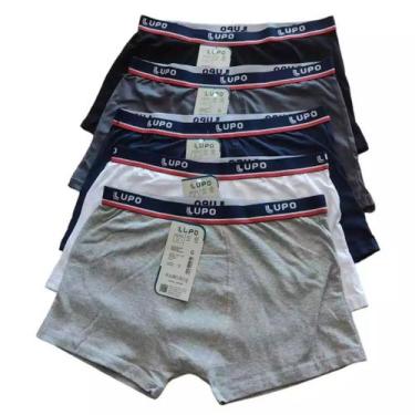 Imagem de Kit 10 Cuecas Box Lupo Algodão Boxer Masculina Adulto Cotton, Branco, 