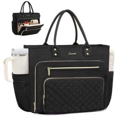 Imagem de Sacola para laptop LOVEVOOK para mulheres de 17 polegadas preta