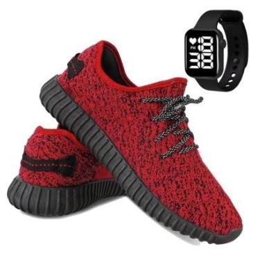 Imagem de Tênis Masculino Esporte Corrida e Academia Solado Macio Super Leve com Relógio Digital-Masculino