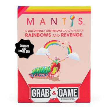 Imagem de Mantis Grab & Game by Exploding Kittens - Jogo de festa com bolso com arte vibrante e jogabilidade aditiva para 2-4 jogadores de idade 7+ - Jogo de viagem ideal para famílias em The Go