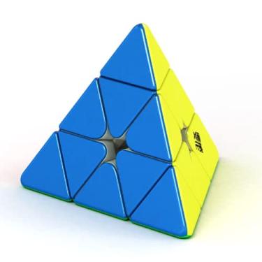 Imagem de Bukefuno Quebra-Cabeça Magnético De Velocidade Mágica Moyu Weilong 3X3, Pirâmide 3X3X3, Cubo Sem Adesivos Pyraminx