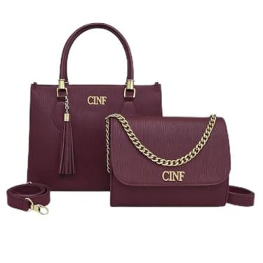 Imagem de Bolsas Feminina De Ombro Média De Mão E Transversal Pequena (Bordô)