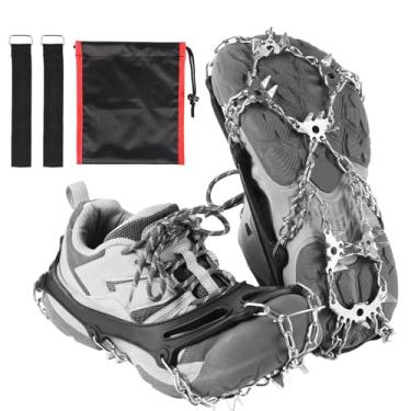 Imagem de 2 Peças Grampos de Gelo para Sapatos, Antiderrapantes Grampos com Pontas Botas de Tração Caminhada Equipamento Escalada Presente para Homens e Mulheres Caminhada