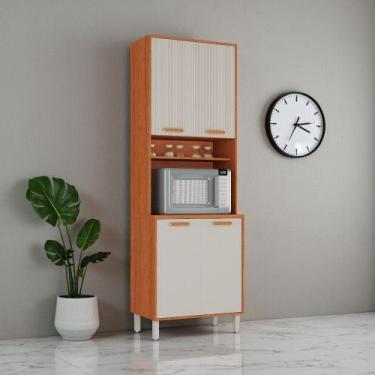 Imagem de Paneleiro 4 Portas 70cm 2 Portas em Vidro fumê Espaço para Forno Itafr