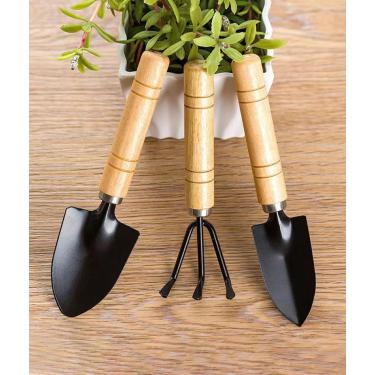 Imagem de Mini ferramentas de jardinagem, espátula de ancinho de jardinagem em miniatura e ferramentas de pá, 3 peças