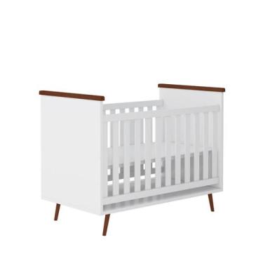 Imagem de Berço Mini Cama Wood Branco/ Carvalho 100% MDF - Mobili